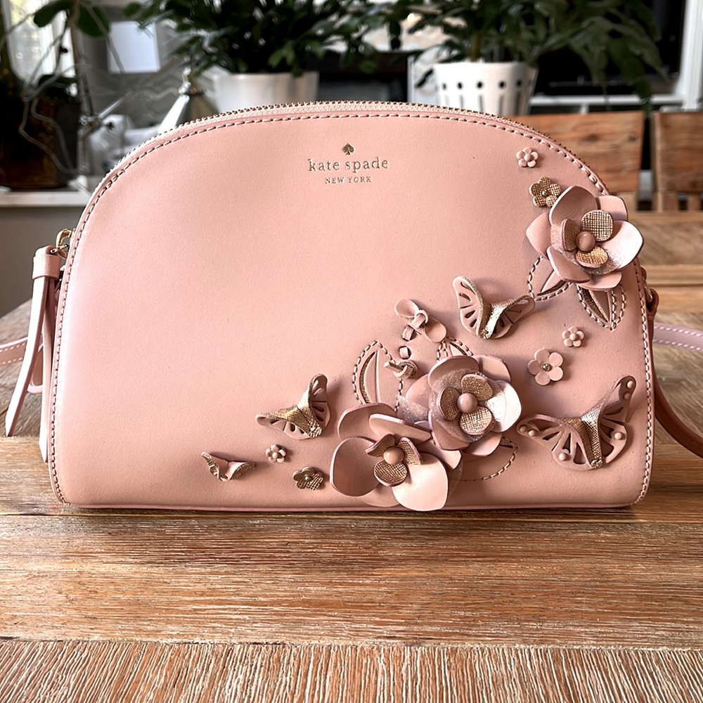 KS pink flower crossbody bag